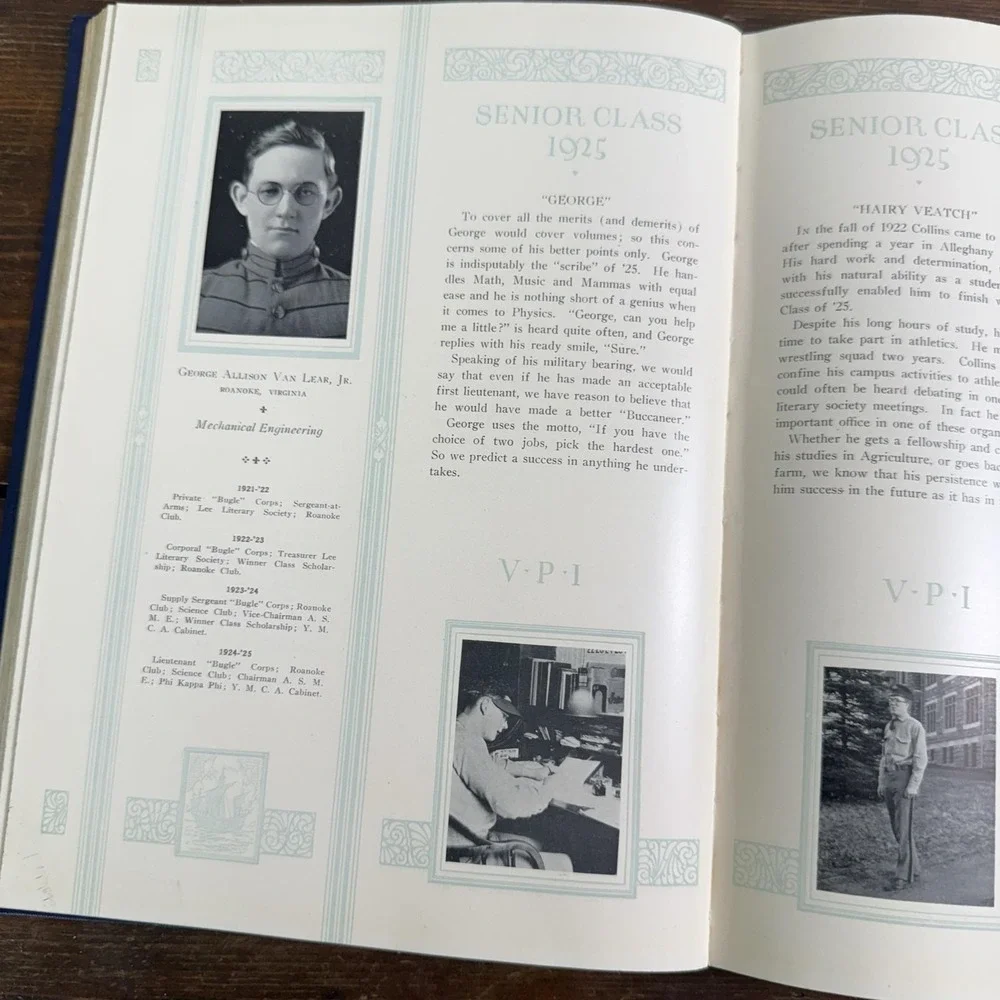 Vintage 1925 Bugle Virginia Polytechnic Institute Yearbook VPI Blacksburg HC